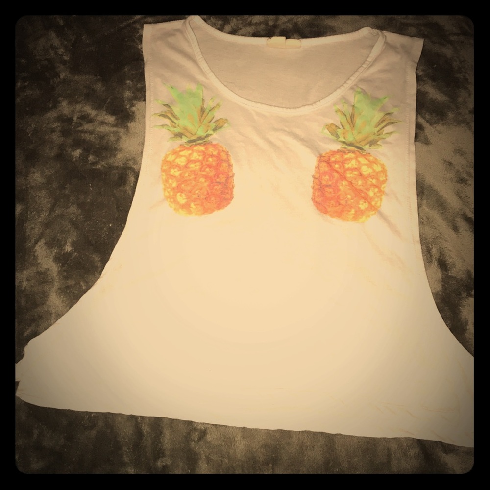 🍍Pineapple front, open side, bottom tie tank top